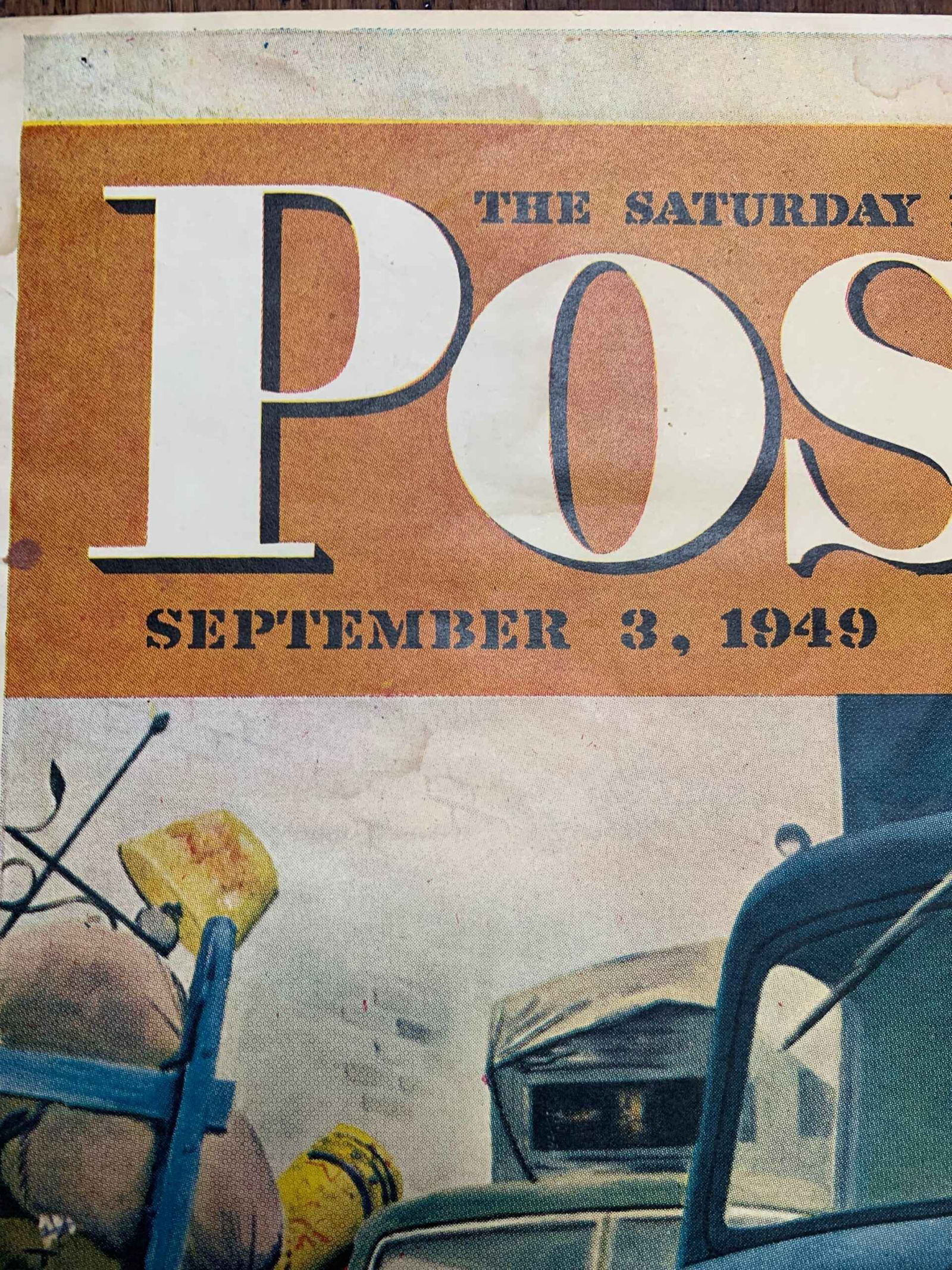 22x28 1949 Newstand Poster Saturday Evening Post - Art By George Hughes traffic Cop - 2