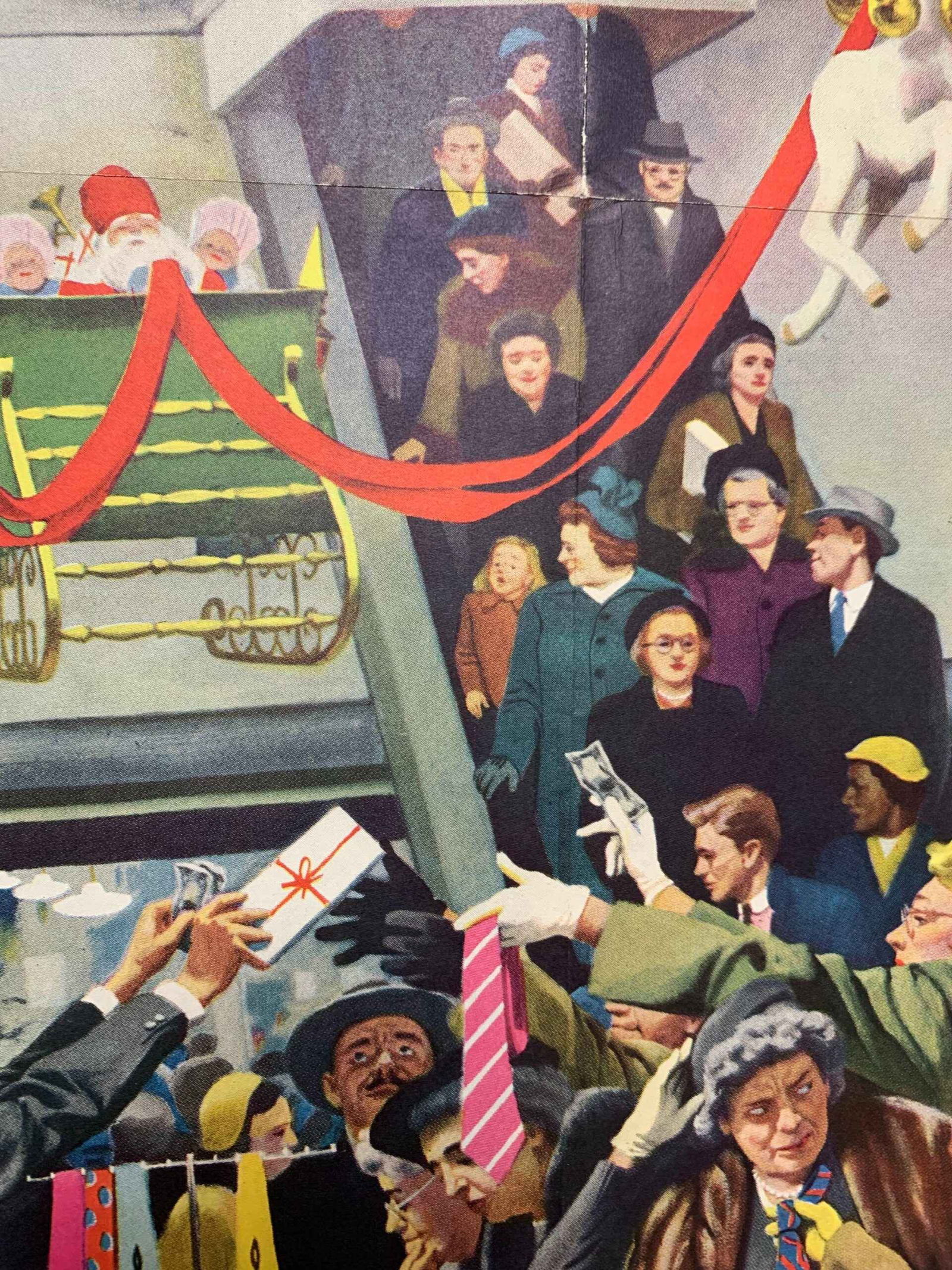 22x28 1952 Newstand Poster Saturday Evening Post - Art By John Falter department Store At Christmas - 4