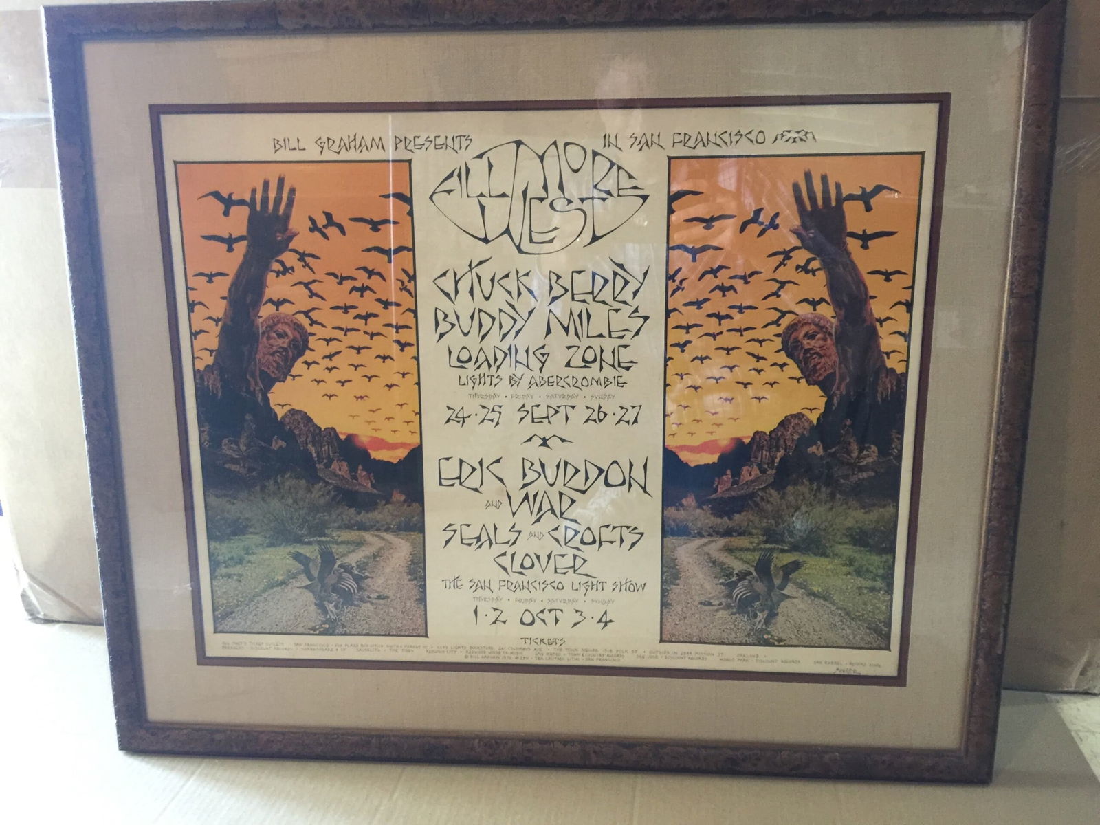 Chuck Berry - Seals, Croft - Fillmore West (1970) US Music Advertising Poster - No Frame: Chuck Berry - Seals, Croft - Fillmore West (1970) US Music Advertising Poster - No Frame Please refer to the attached photos to determine the condition of this original vintage item. Note: LB means