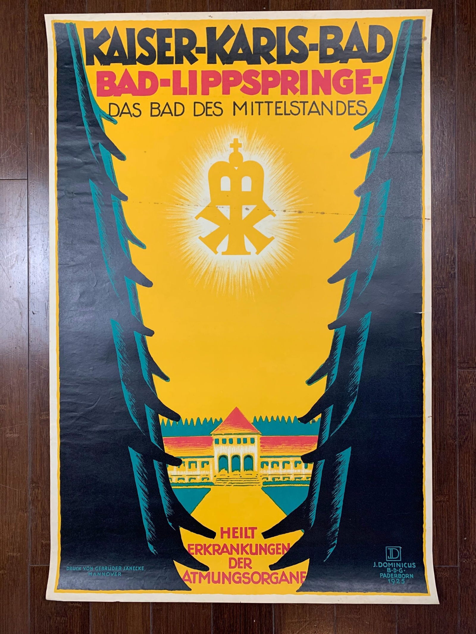 Kaiser Karls-Bad - Art By Josef Dominicus (1925) 23.625x36 German Travel Poster - 2