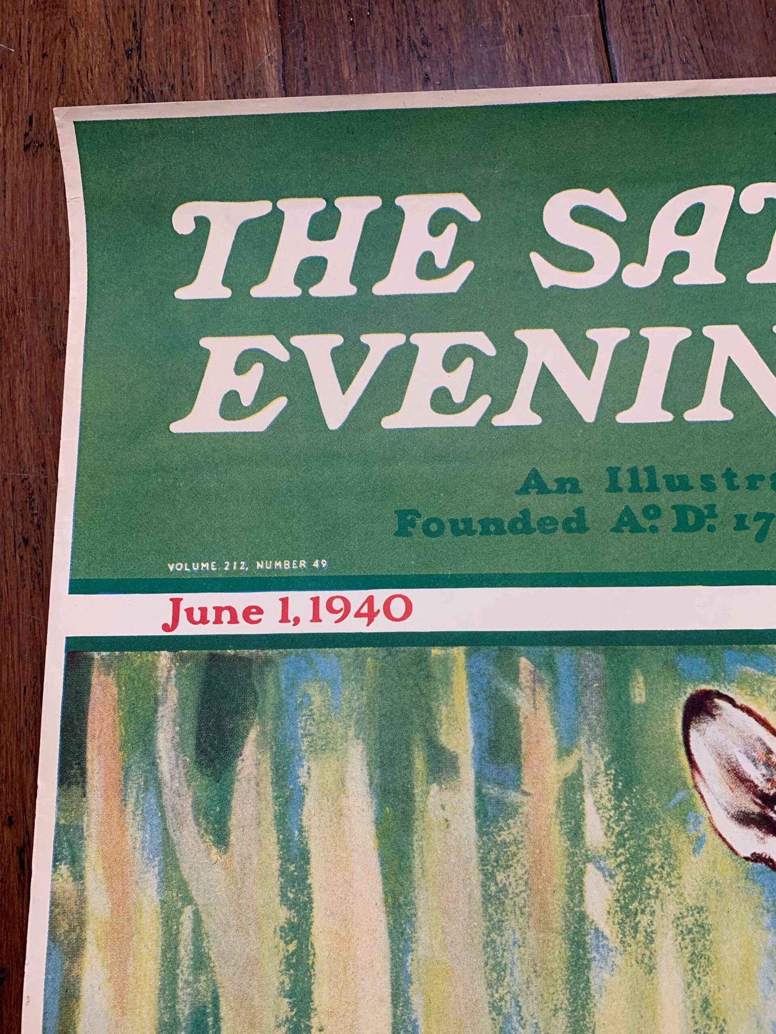 22x28 1940 Newstand Poster Saturday Evening Post - Art By Paul Bransom doe And Fawn In Forest - 2