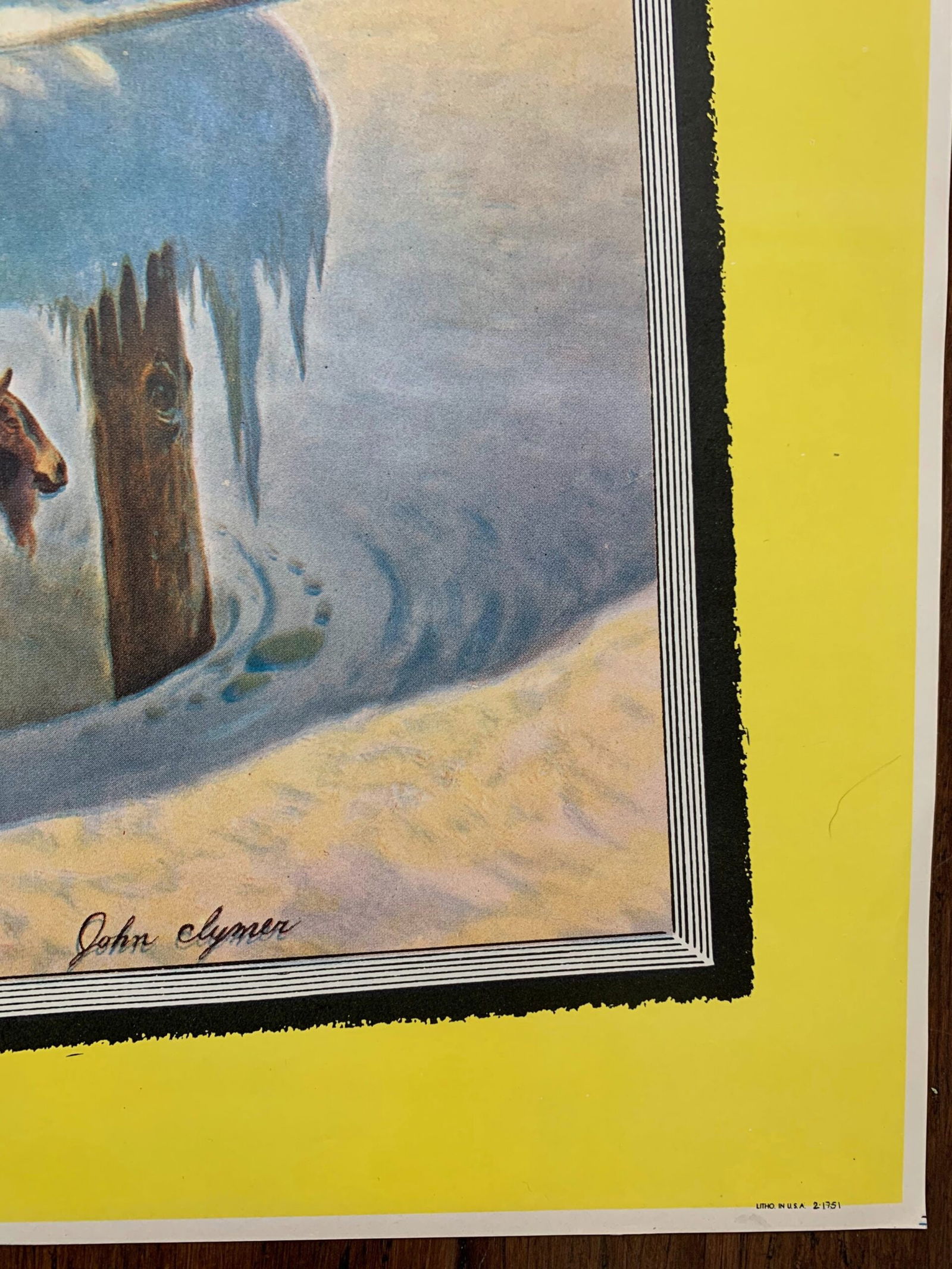 22x28 1951 Newstand Poster Saturday Evening Post - Art By John Clymer barn Skiing - 3