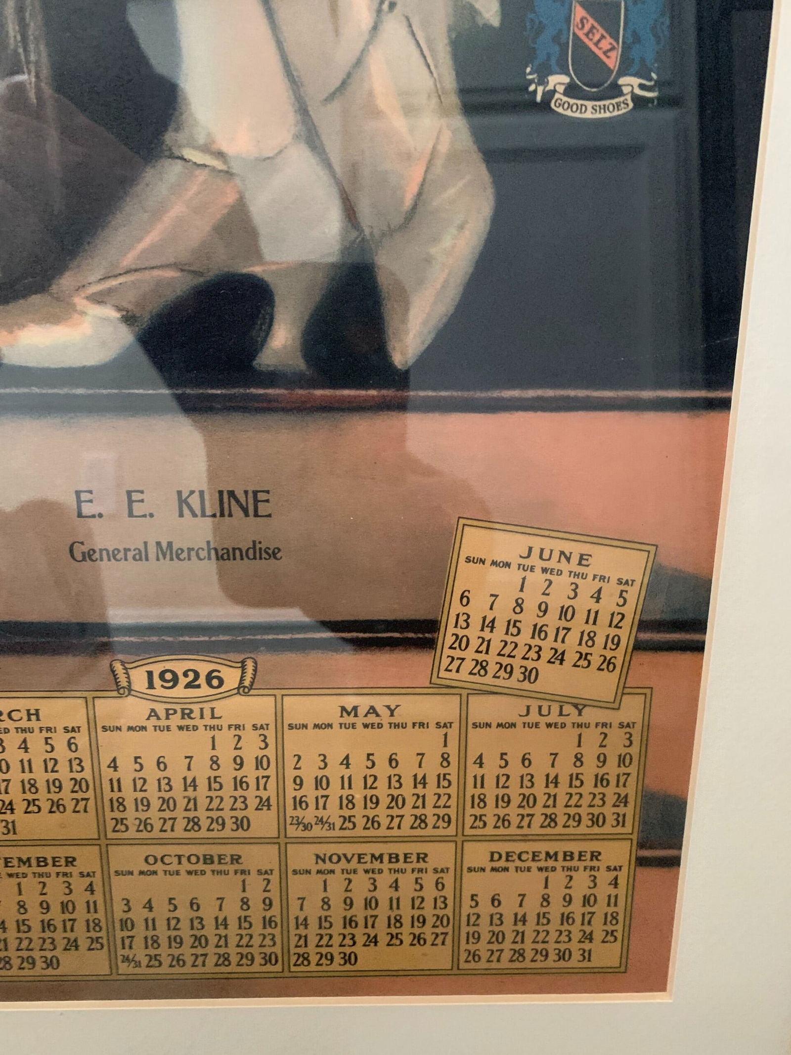 E.E. Kline Calendar - Art by Earl Christy (1926) 14.5 x 39 US - Framed - 5