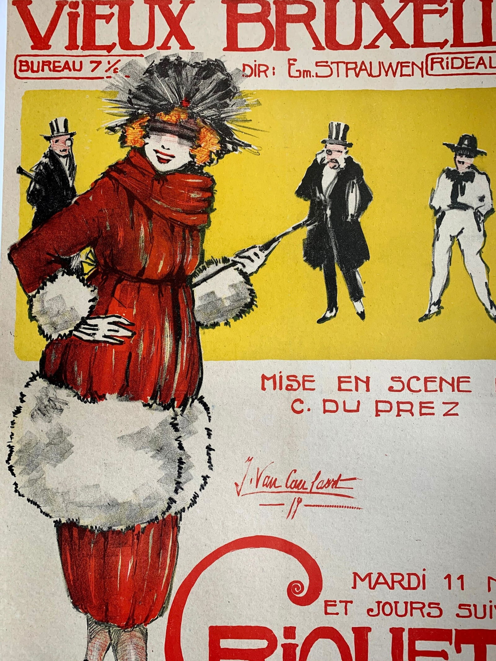 Criquette - Art By Jd Van Caulaert (1937) 23.5x33 Belgian Stage Play Poster LB - 3