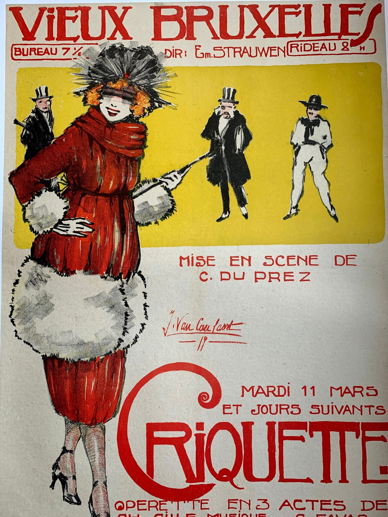 Criquette - Art By Jd Van Caulaert (1937) 23.5x33 Belgian Stage Play Poster LB - 4
