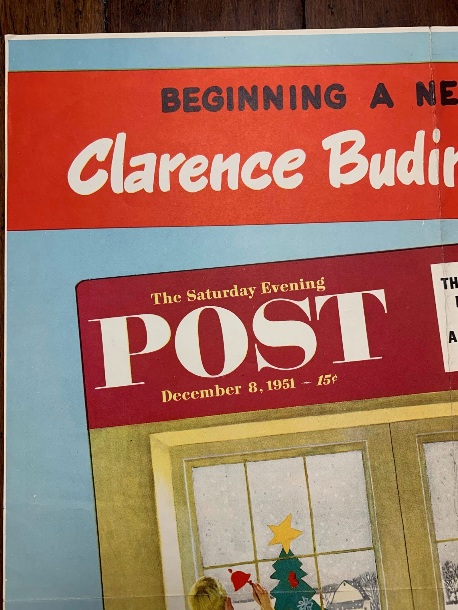 22x28 1951 Newstand Poster Saturday Evening Post - Art By John Falter classroom Christmas - 2