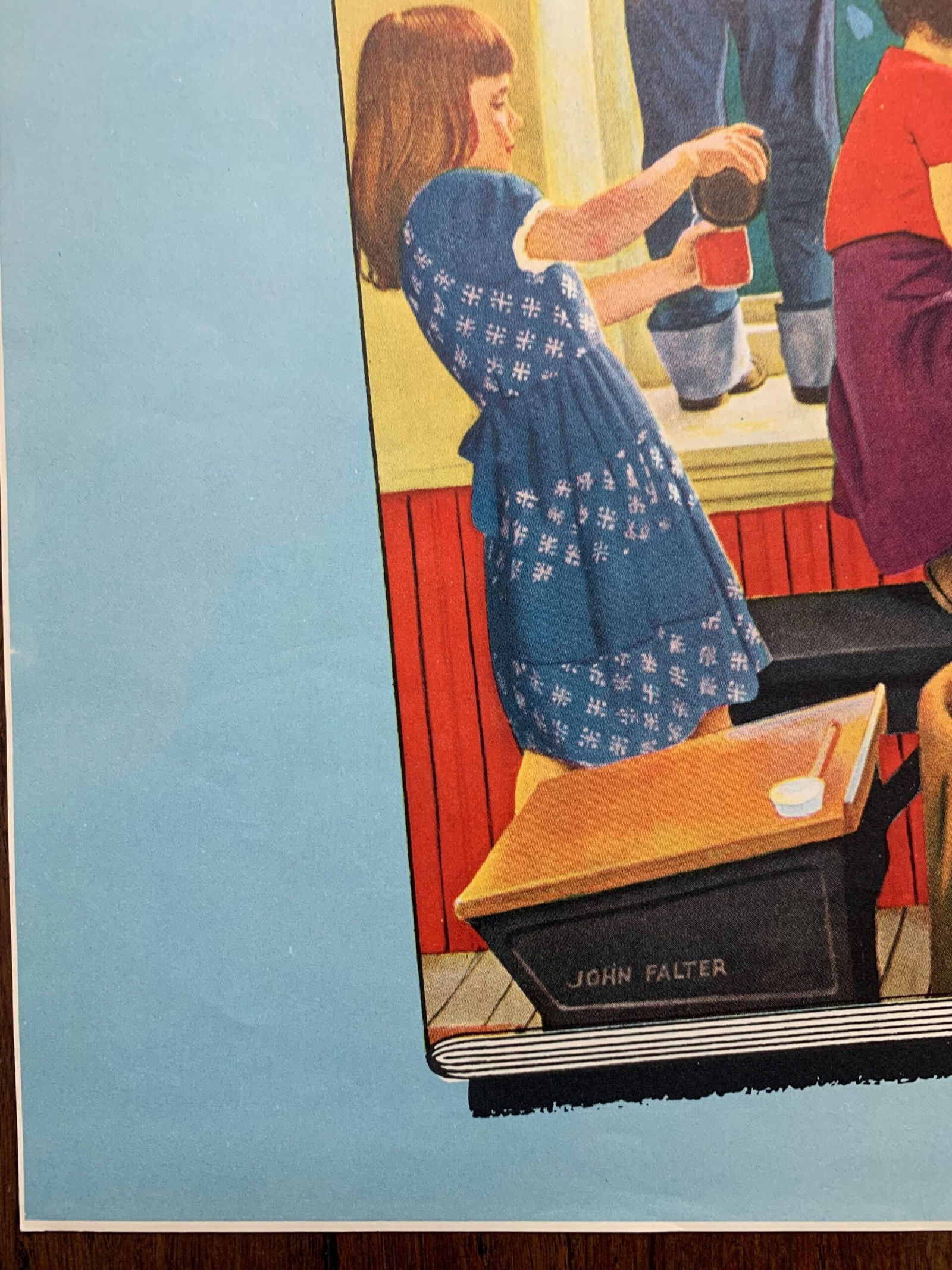 22x28 1951 Newstand Poster Saturday Evening Post - Art By John Falter classroom Christmas - 3