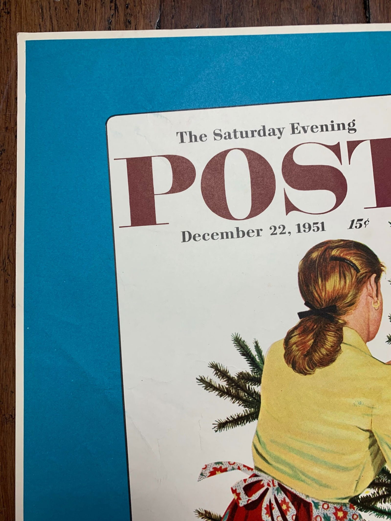 22x28 Newstand Poster Saturday Evening Post - Art By Stevan Dohanos centering The Christmas Tree - 2