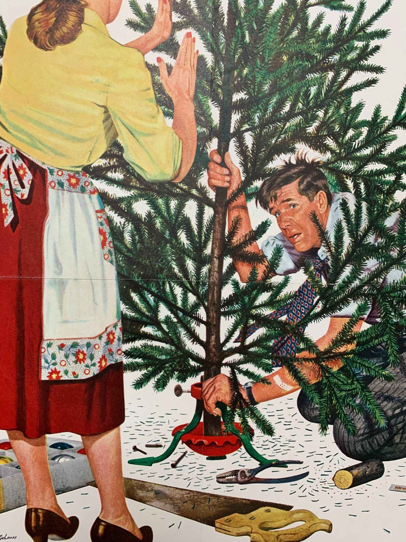 22x28 Newstand Poster Saturday Evening Post - Art By Stevan Dohanos centering The Christmas Tree - 4