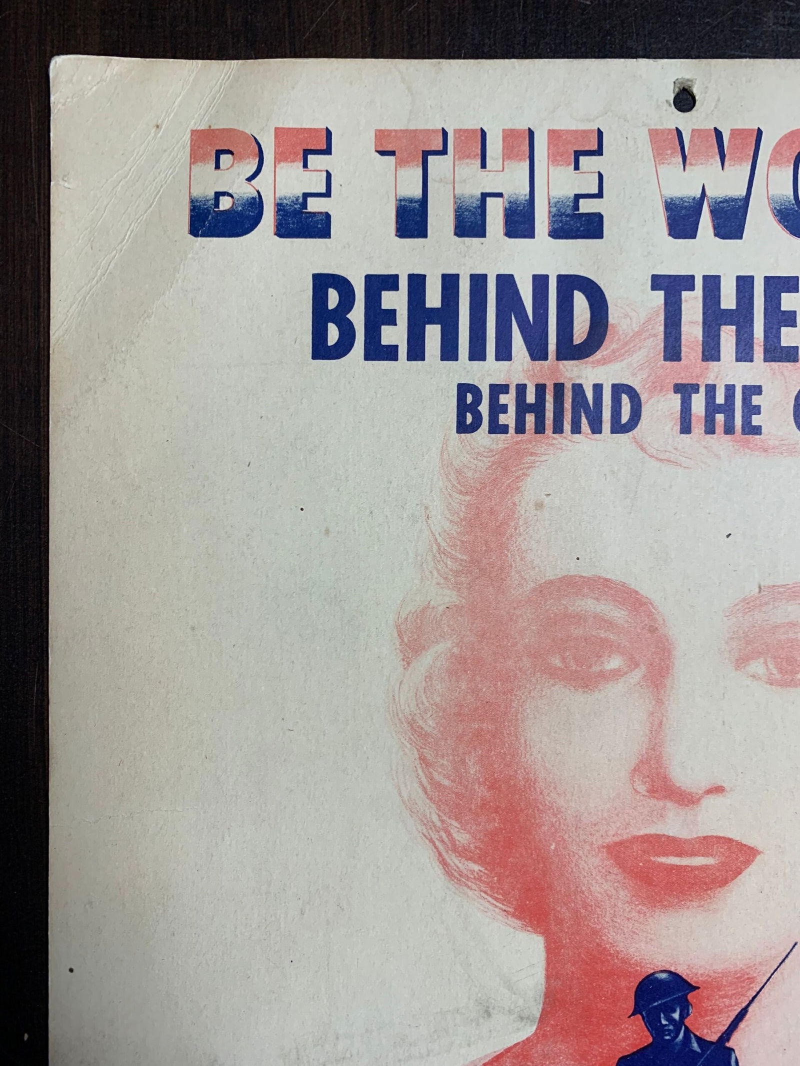 Be the Woman Behind the Man Behind the Gun (1942) 11 x 13.5 Rare WW2 Poster - 2
