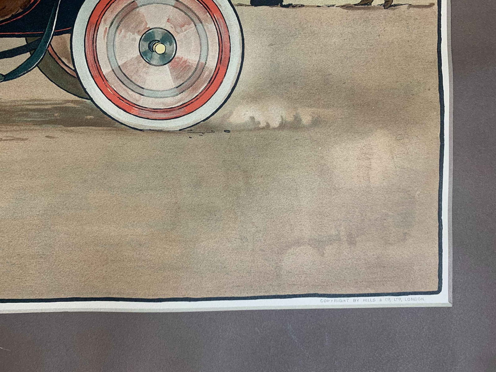 Town - Art by Thackeray (r.unk) 21.5 x 31.75 US Early Automobile Lithograph Poster - 5