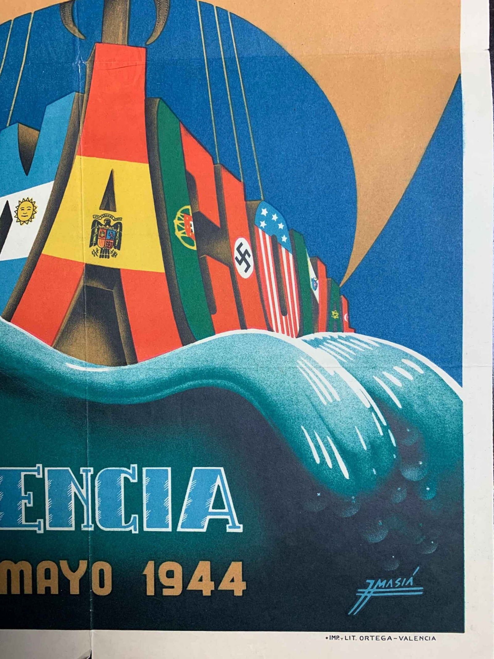 Valencia XXII Feria - Calandin (1944) 17 x 25 Spanish Trade Fair Poster - 4