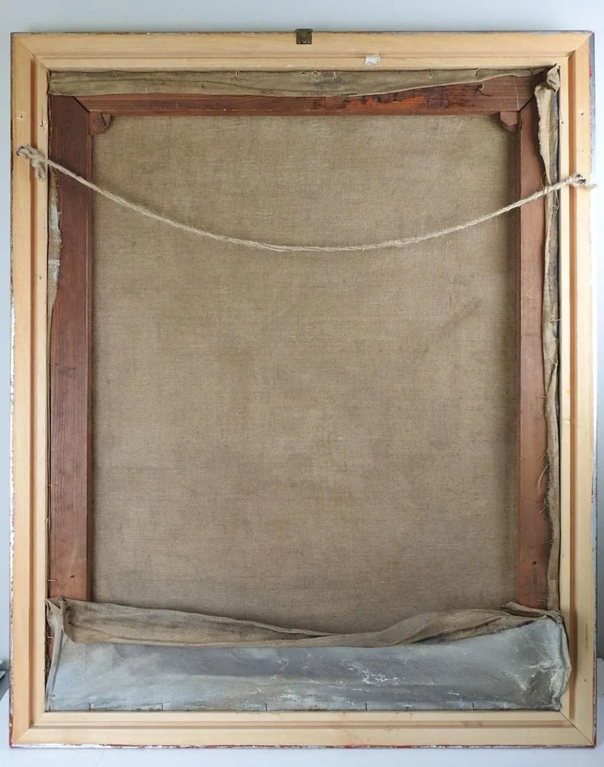 Antique 1902 Continental School Winter Snow Scene Painting - 7