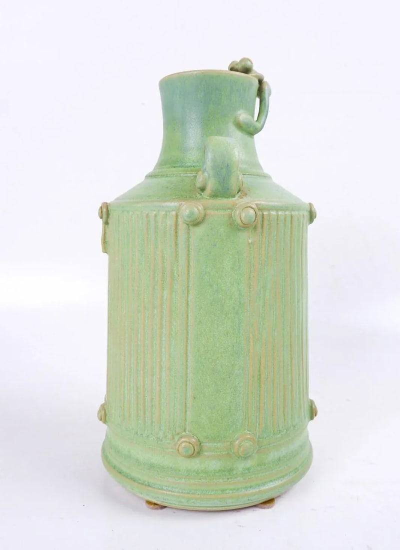 V Chin Celedon Porcelain Studio Pottery Bottle Vase Vorakit Chinookoswong - 2