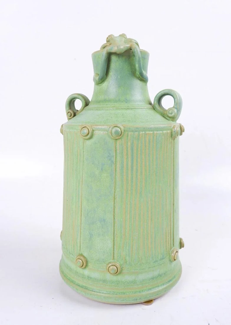 V Chin Celedon Porcelain Studio Pottery Bottle Vase Vorakit Chinookoswong - 3