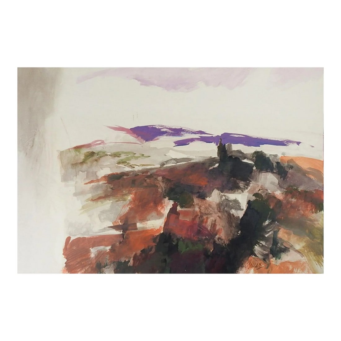 Mid Century John Guerin Abstract Landscape Painting