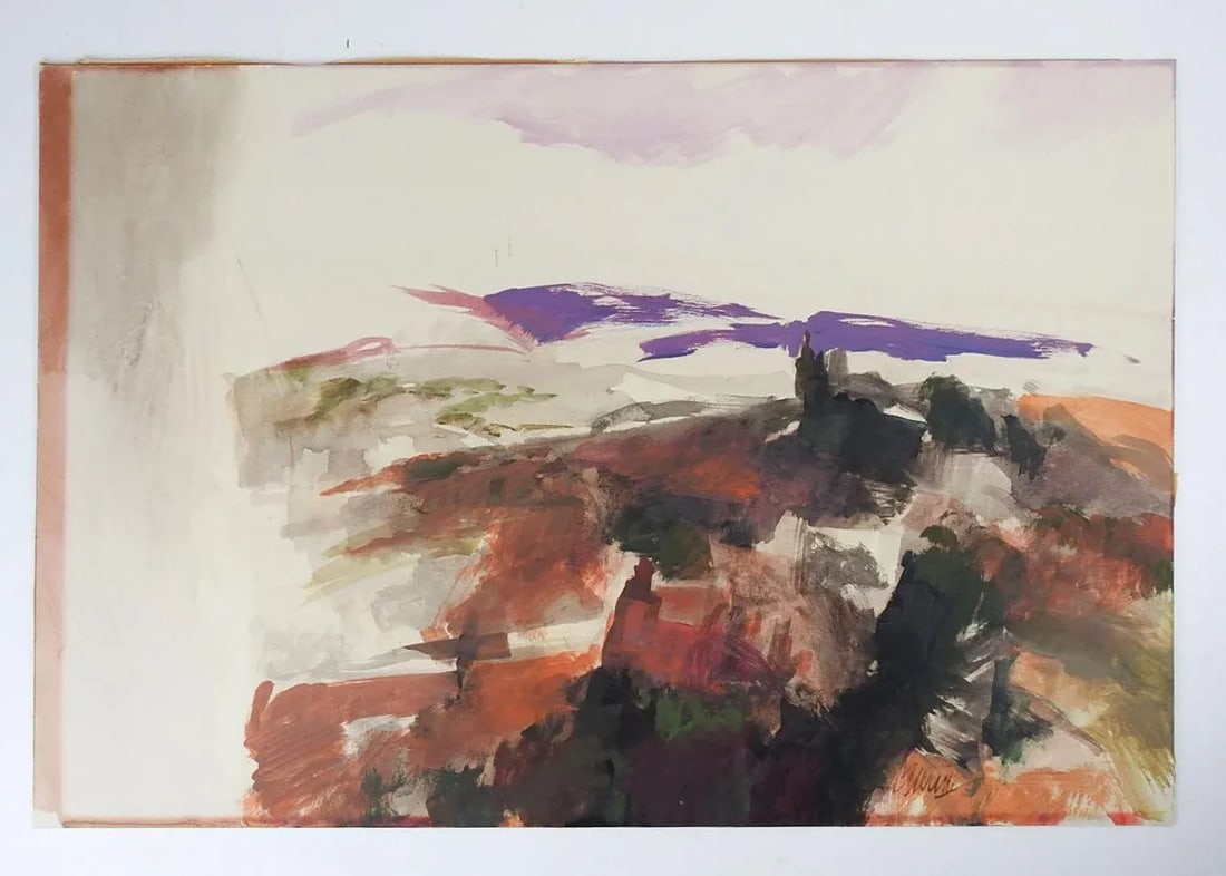 Mid Century John Guerin Abstract Landscape Painting - 3