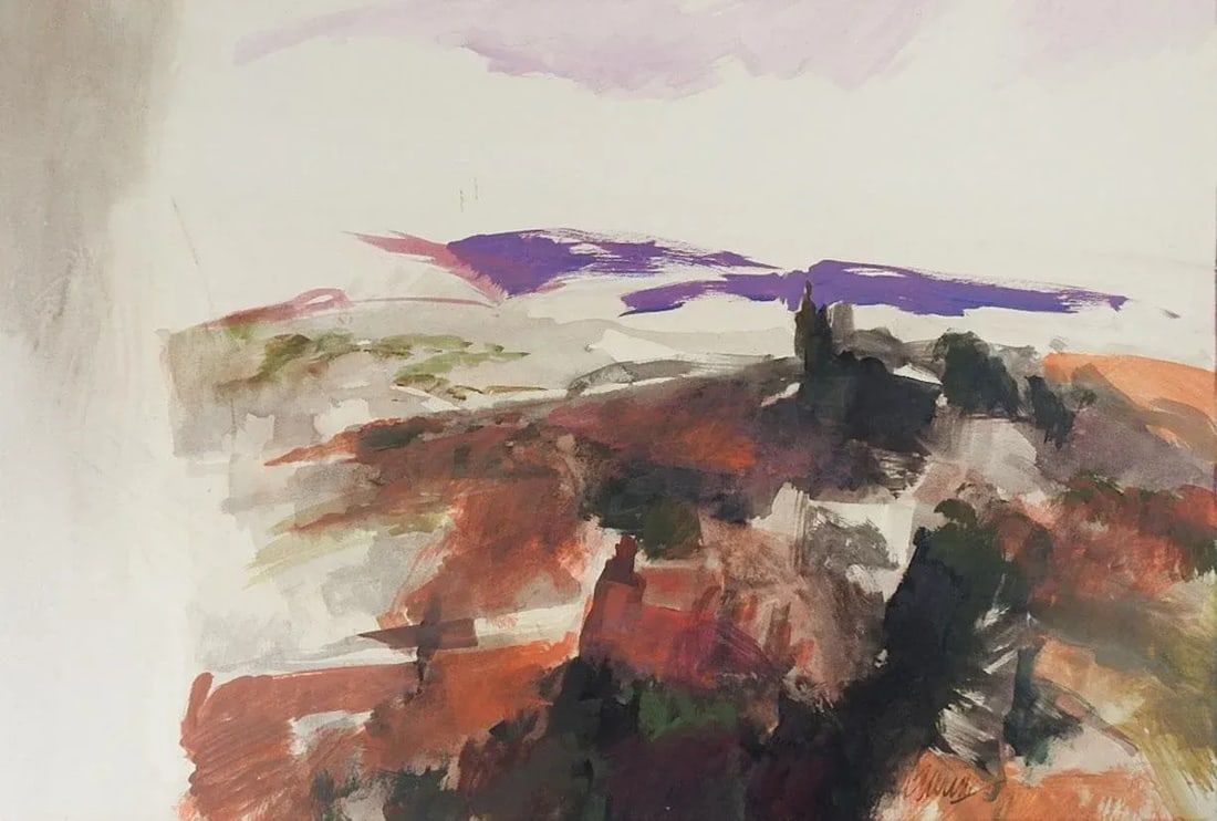 Mid Century John Guerin Abstract Landscape Painting - 7