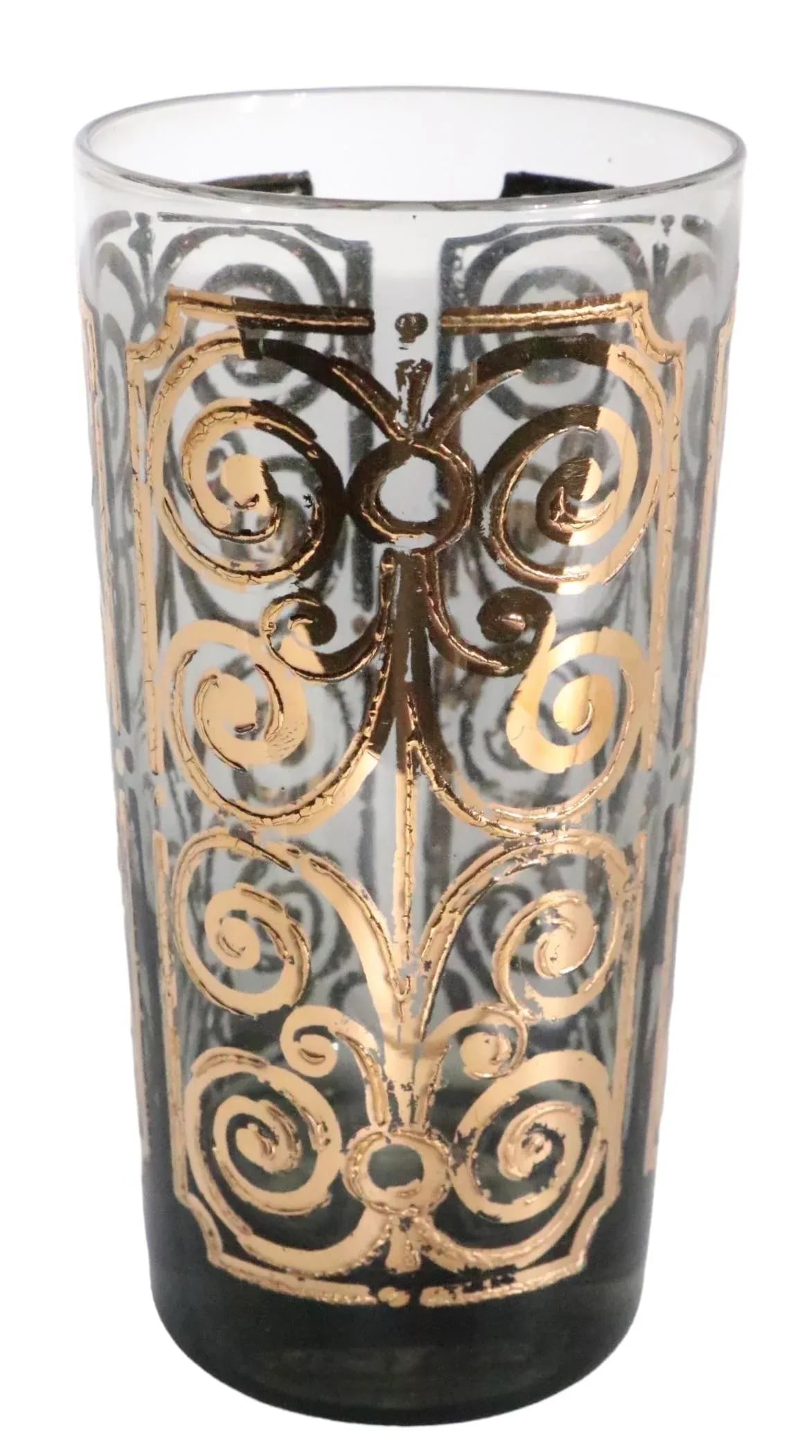 16 pc.Lot Gold Decorated Hollywood Regency Tumbler Glasses by Georges Briard C 1970's - 10