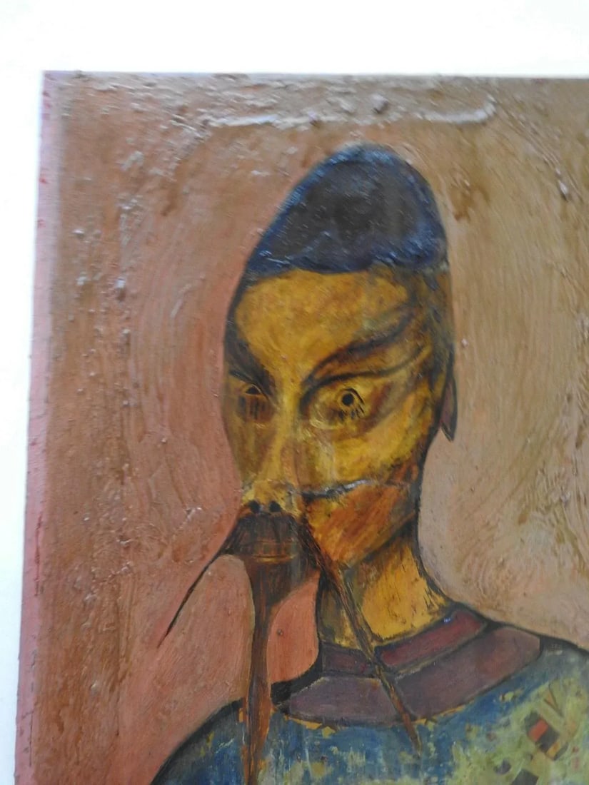 Mid 20th Century Absract Mixed Media Collage Portrait Painting - 2