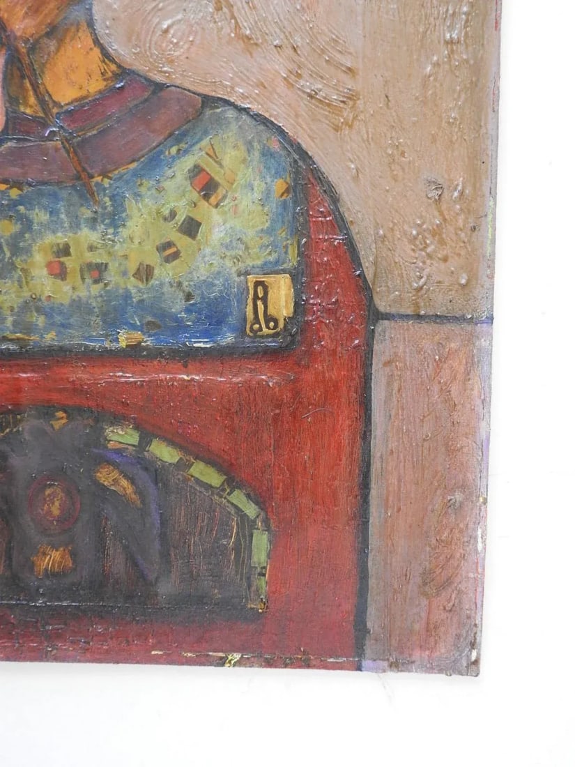 Mid 20th Century Absract Mixed Media Collage Portrait Painting - 4