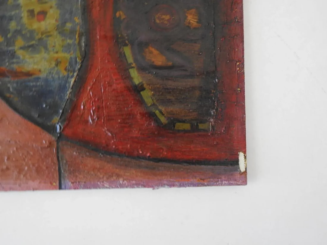 Mid 20th Century Absract Mixed Media Collage Portrait Painting - 5