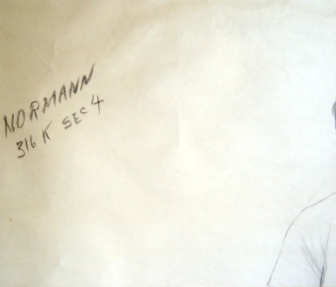 1950s Seated Charcoal Figural Study - 3