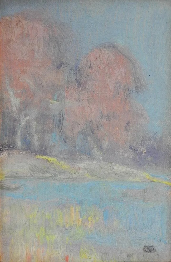 Small Vintage 1933 Dawson Dawson Watson Impressionist Landscape Painting - 3