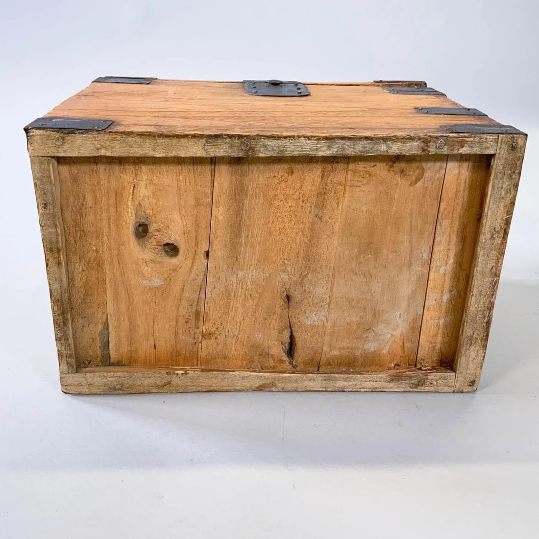 Antique Japanese Iron Mounted Tansu Suzuribako Wood Box - 10