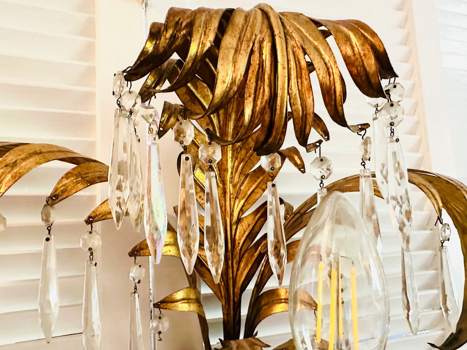 Vintage Palm Tree Tole Sconce - 2