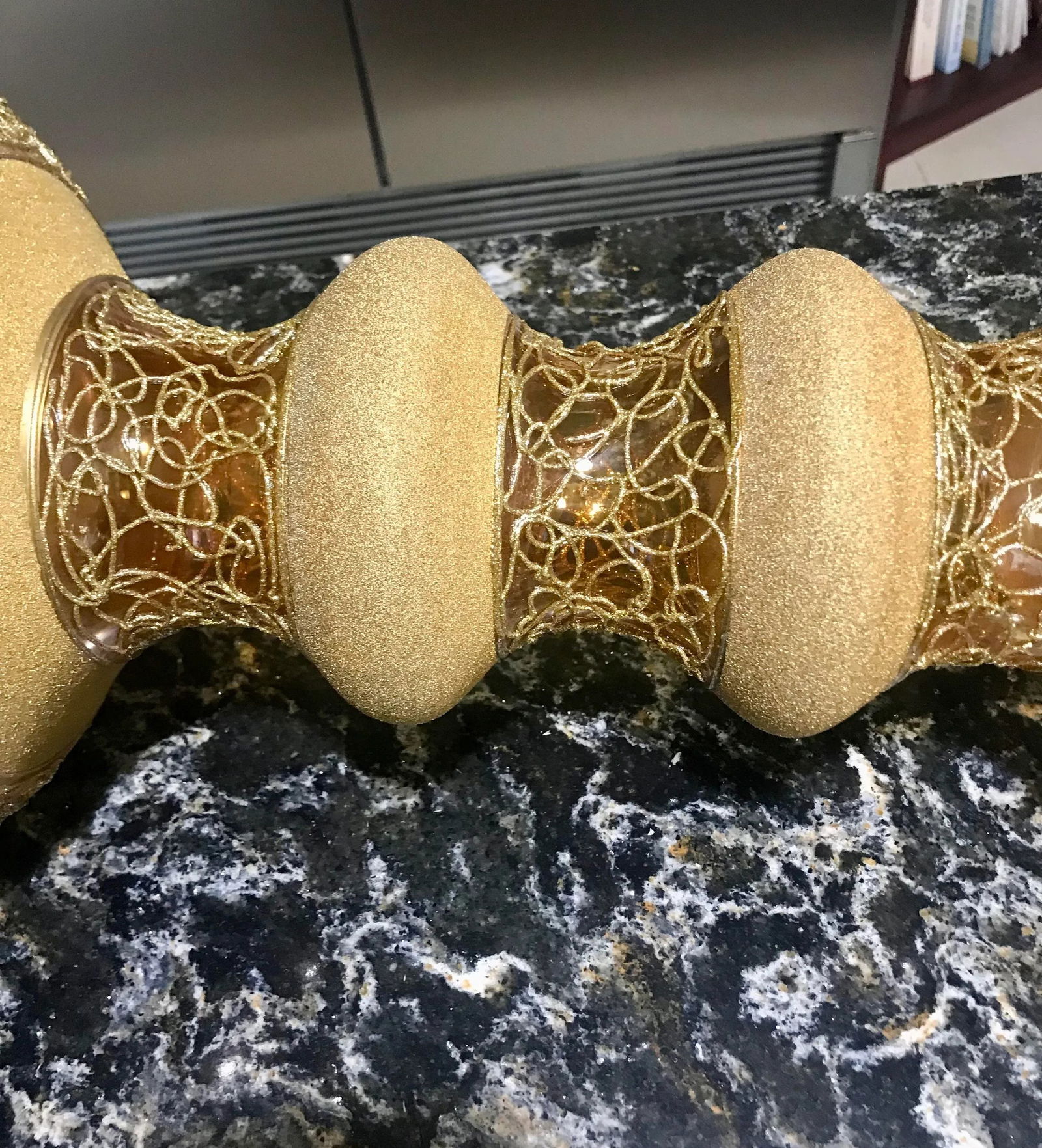 Extra Large, Vintage, Italian Glass, Golden Vase - 11