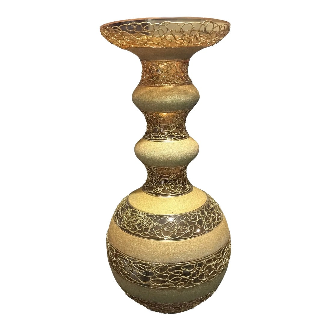 Extra Large, Vintage, Italian Glass, Golden Vase (1 of 12)