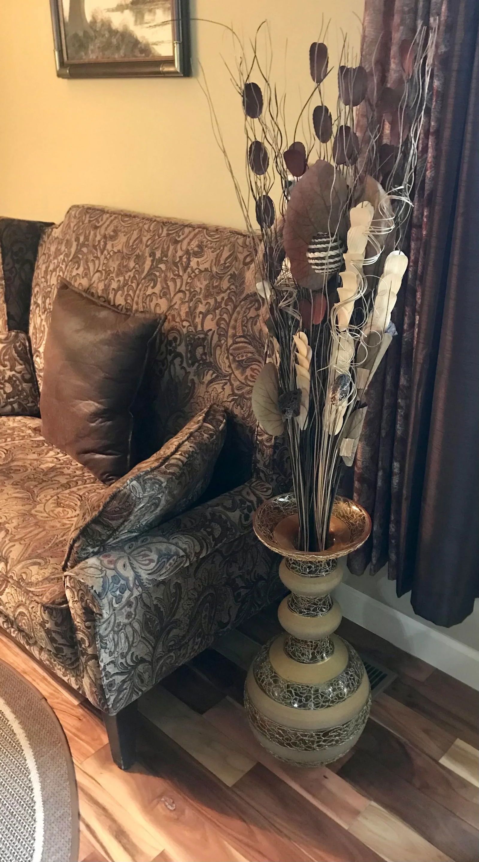 Extra Large, Vintage, Italian Glass, Golden Vase - 2