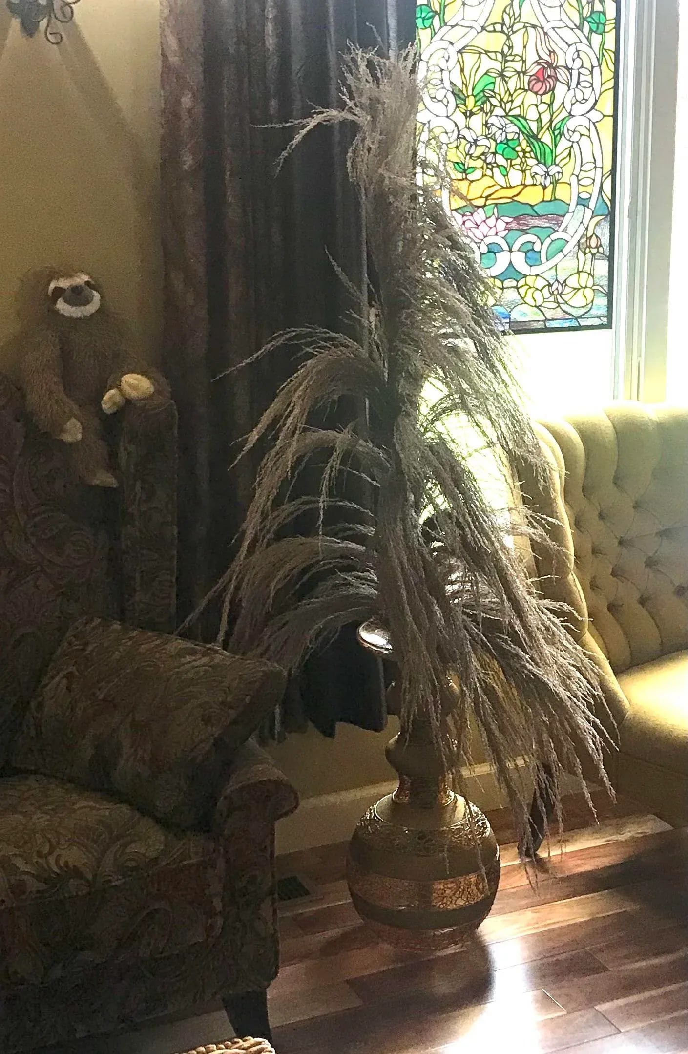 Extra Large, Vintage, Italian Glass, Golden Vase - 3