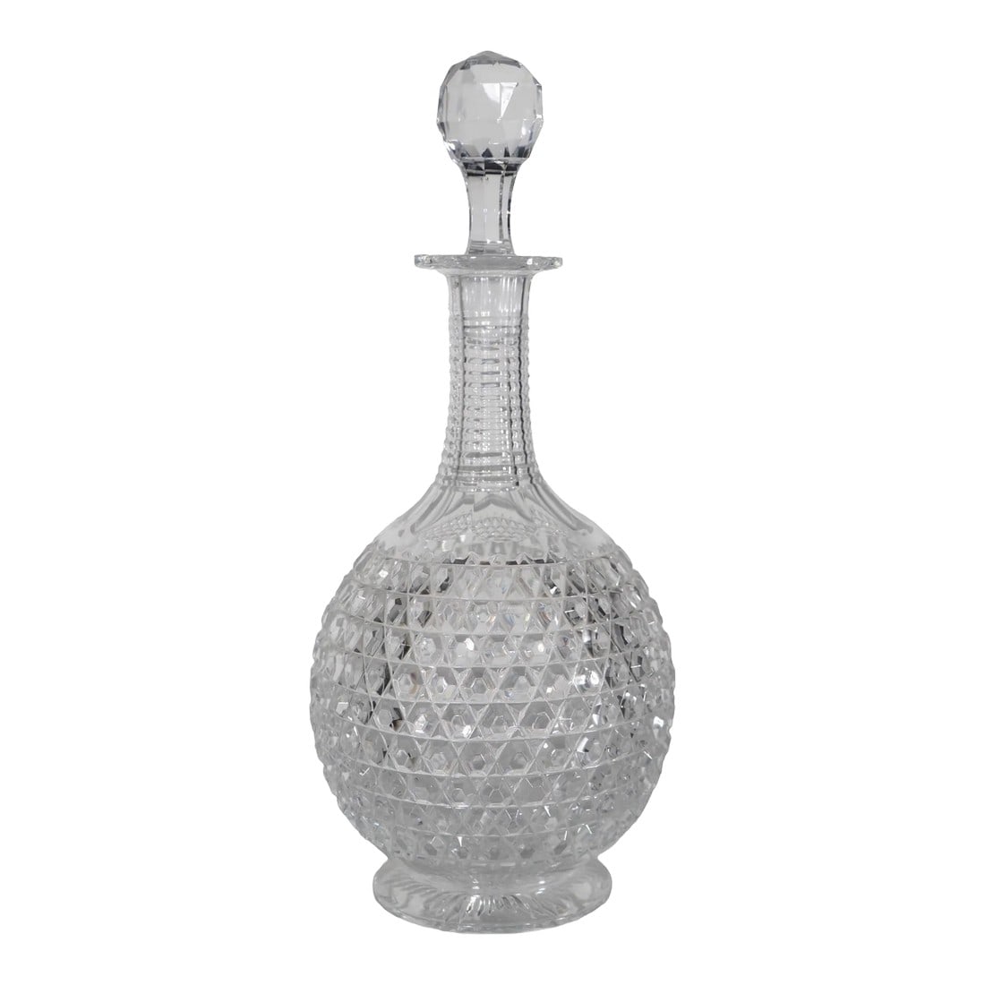 Striking Glass Decanter Made in England C 1950/1960's: Exceptional Madeira English Glass decanter, in absolutely mint condition. Perfect addition to your elegant table setting, sure to add sophistication and grace to any event or setting. Signed