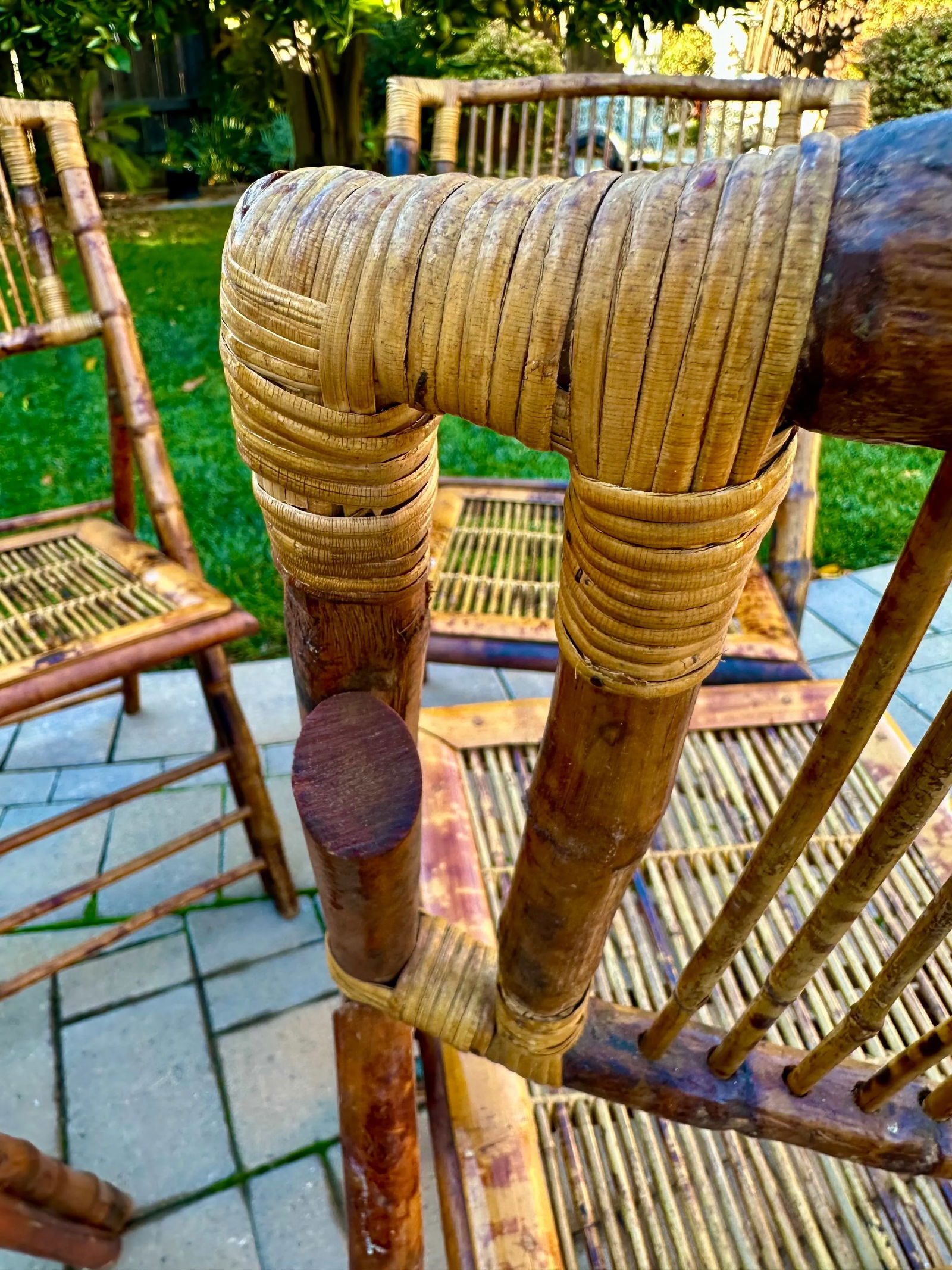 Vintage Bamboo Folding Chairs-Set of 4 - 10