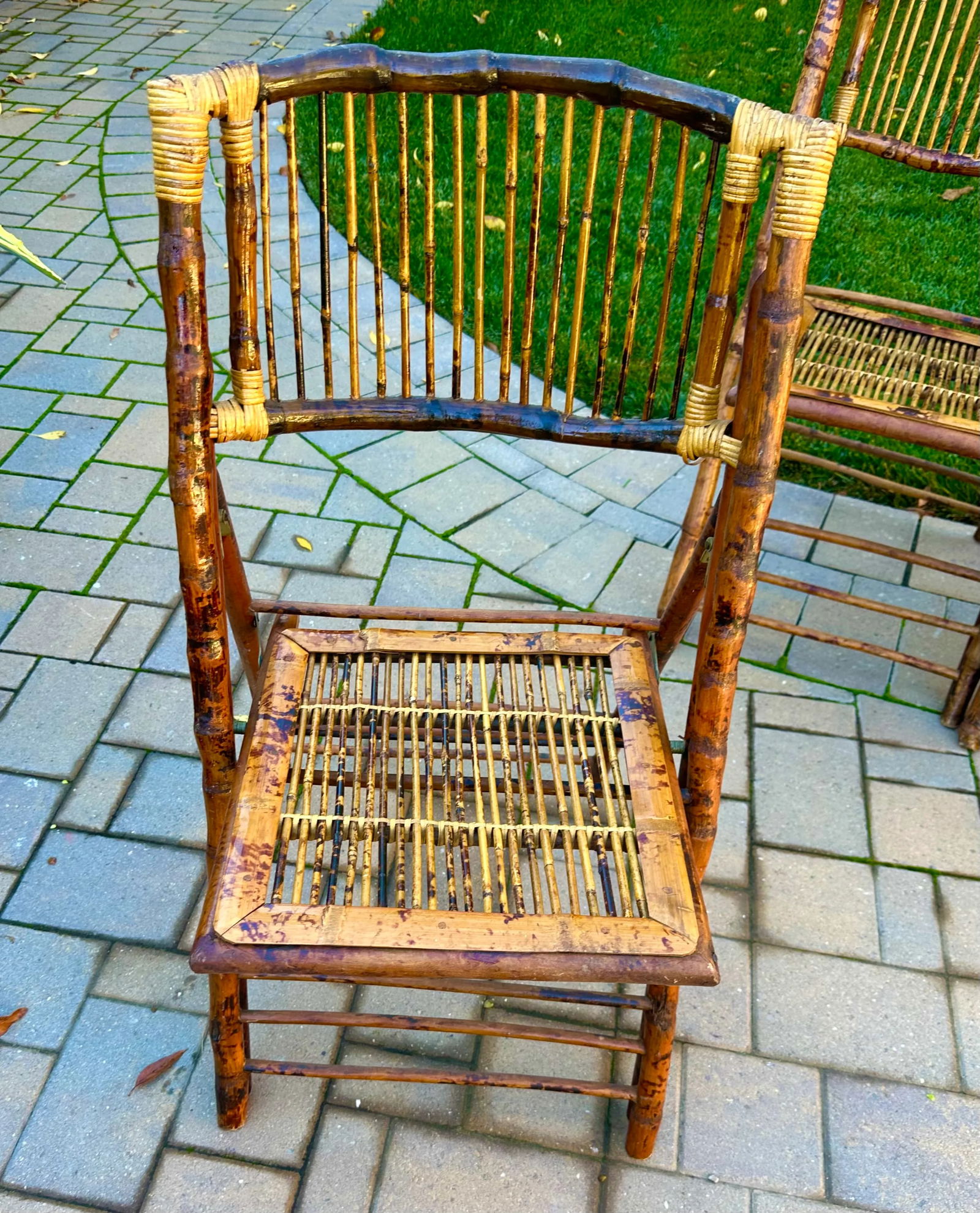 Vintage Bamboo Folding Chairs-Set of 4 - 4