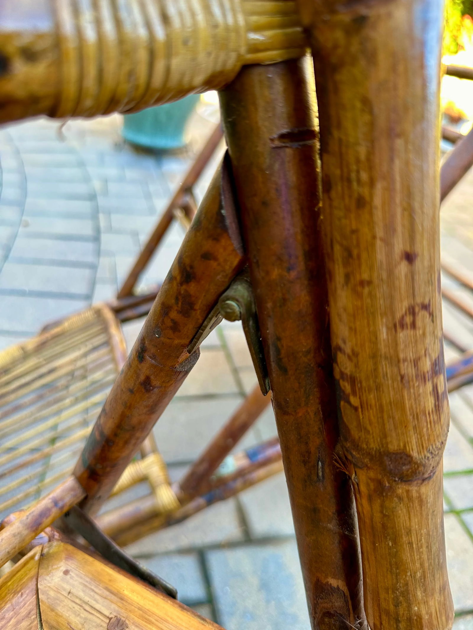 Vintage Bamboo Folding Chairs-Set of 4 - 8