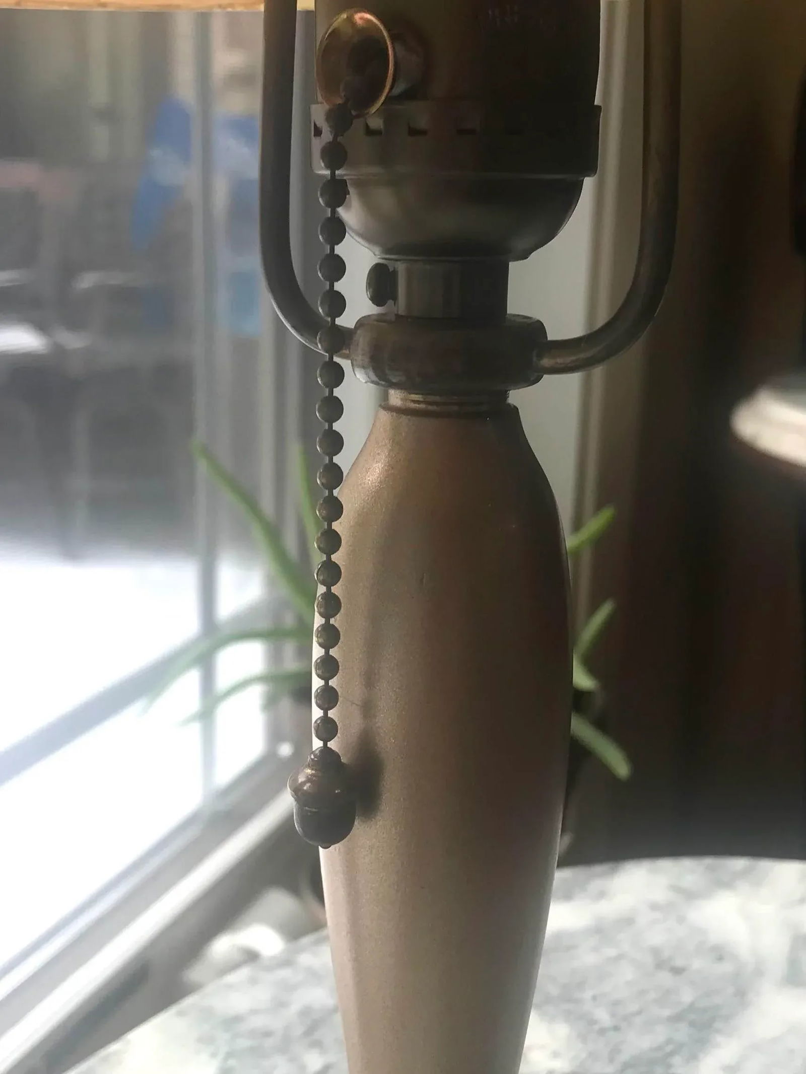 Antique Reverse-Painted, Boudoir Table Lamp, 19th Century - 11