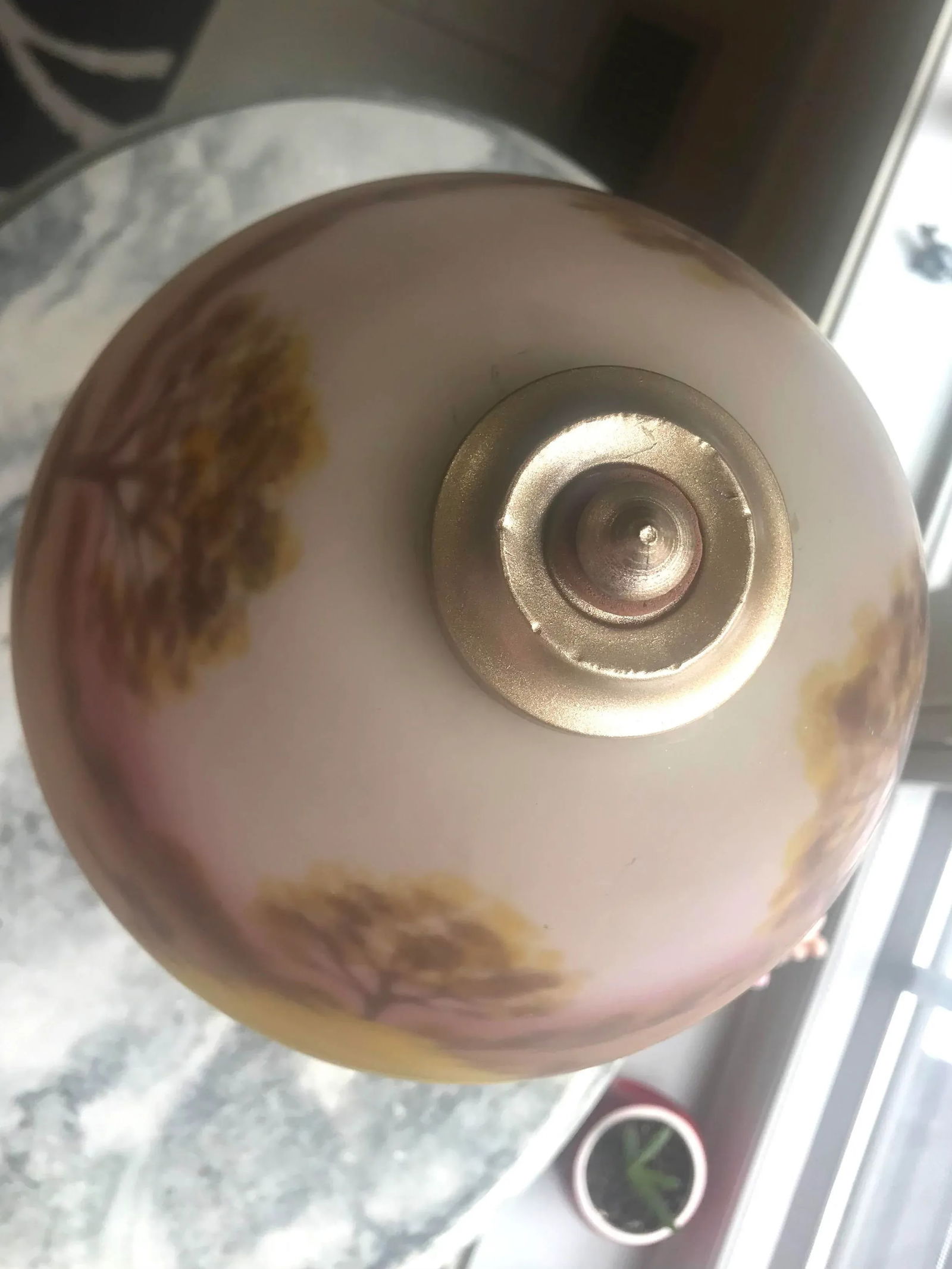 Antique Reverse-Painted, Boudoir Table Lamp, 19th Century - 12