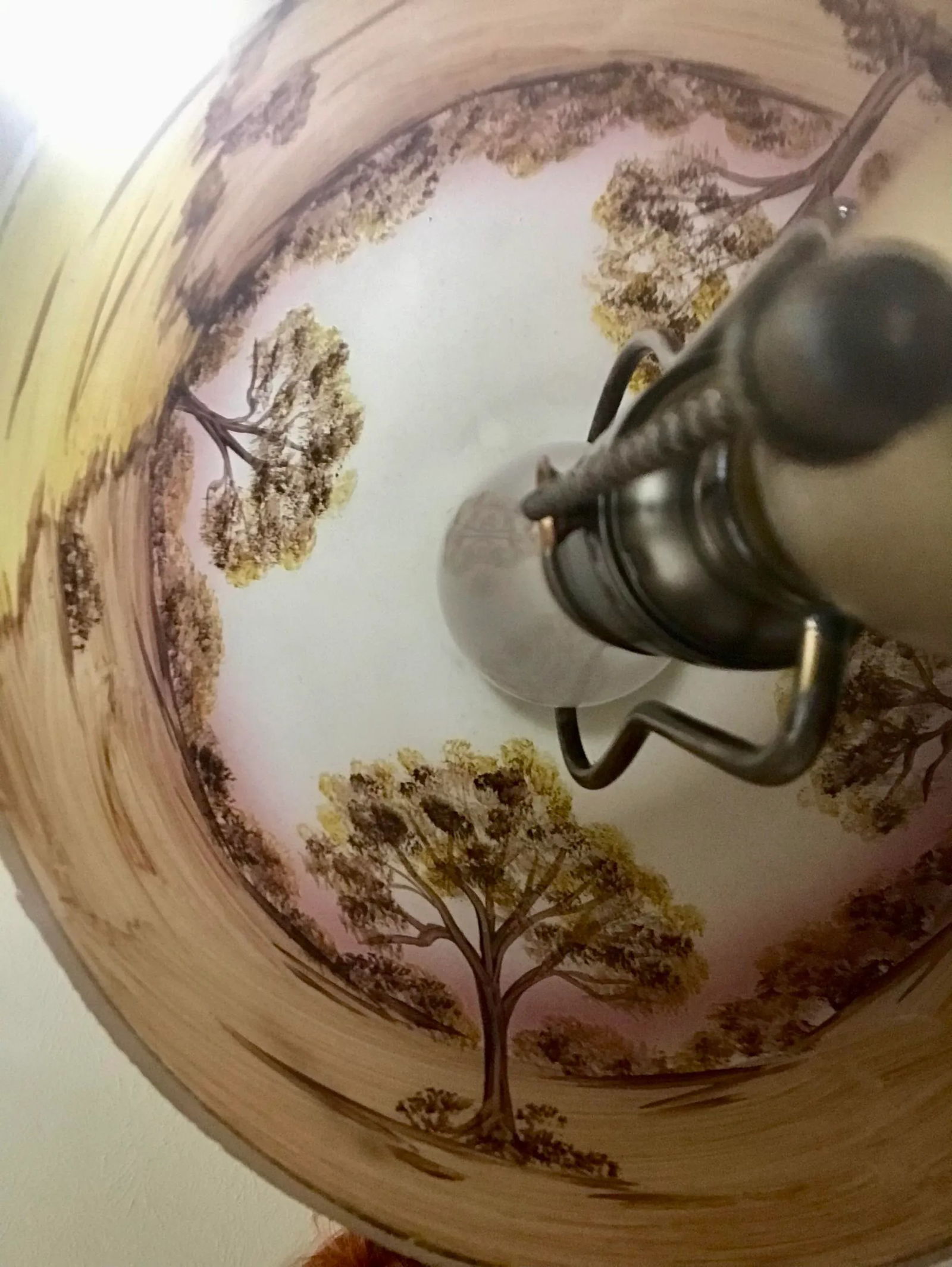 Antique Reverse-Painted, Boudoir Table Lamp, 19th Century - 7