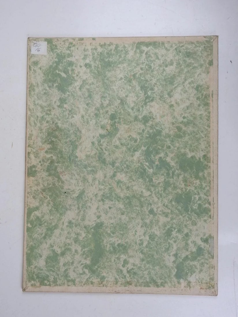 Vintage Mid 20th Century Modernist Portrait Painting Woman in Blue - 2