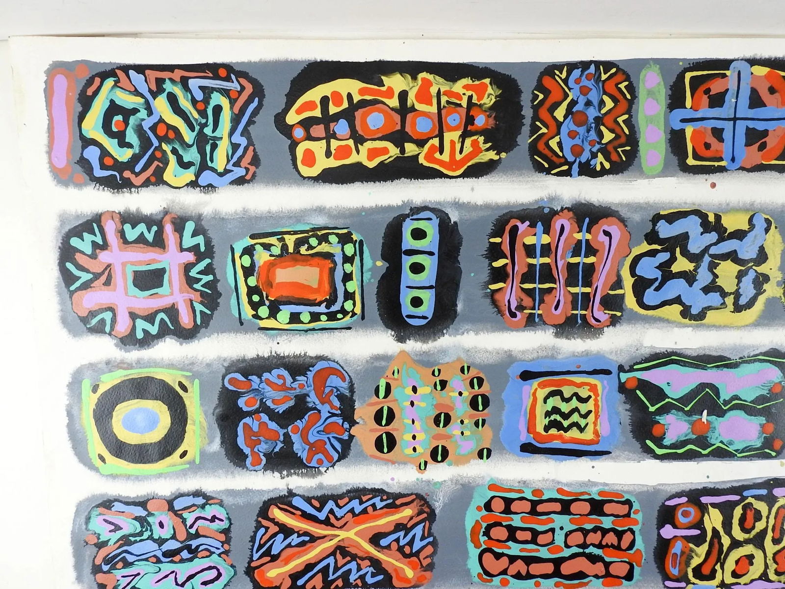 Abstract Expressionist Jerry Adams Icons Cartouche Painting on Paper - 3