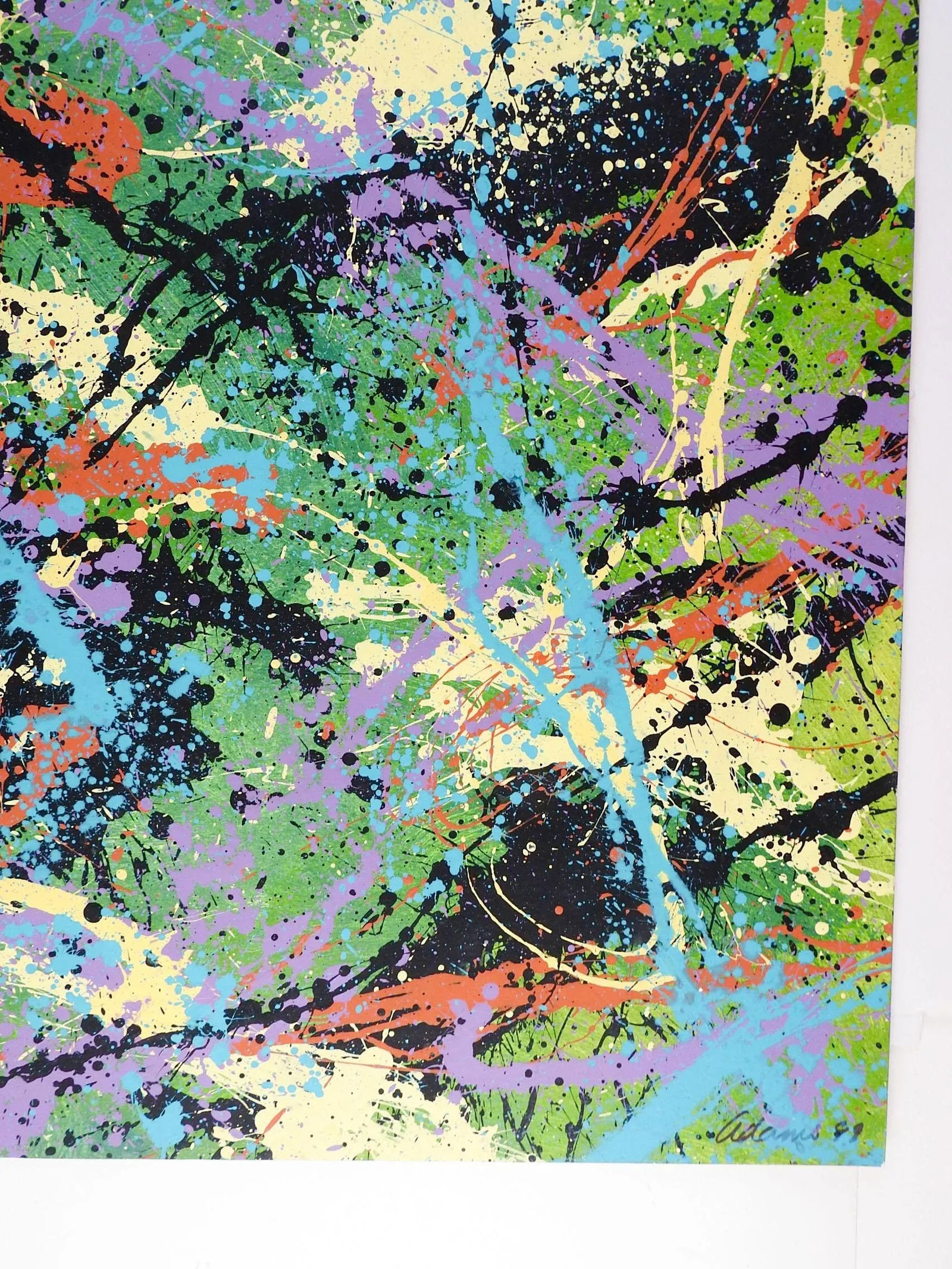 Abstract Expressionist Green Black Blue Painting Style of Jackson Pollock - 2