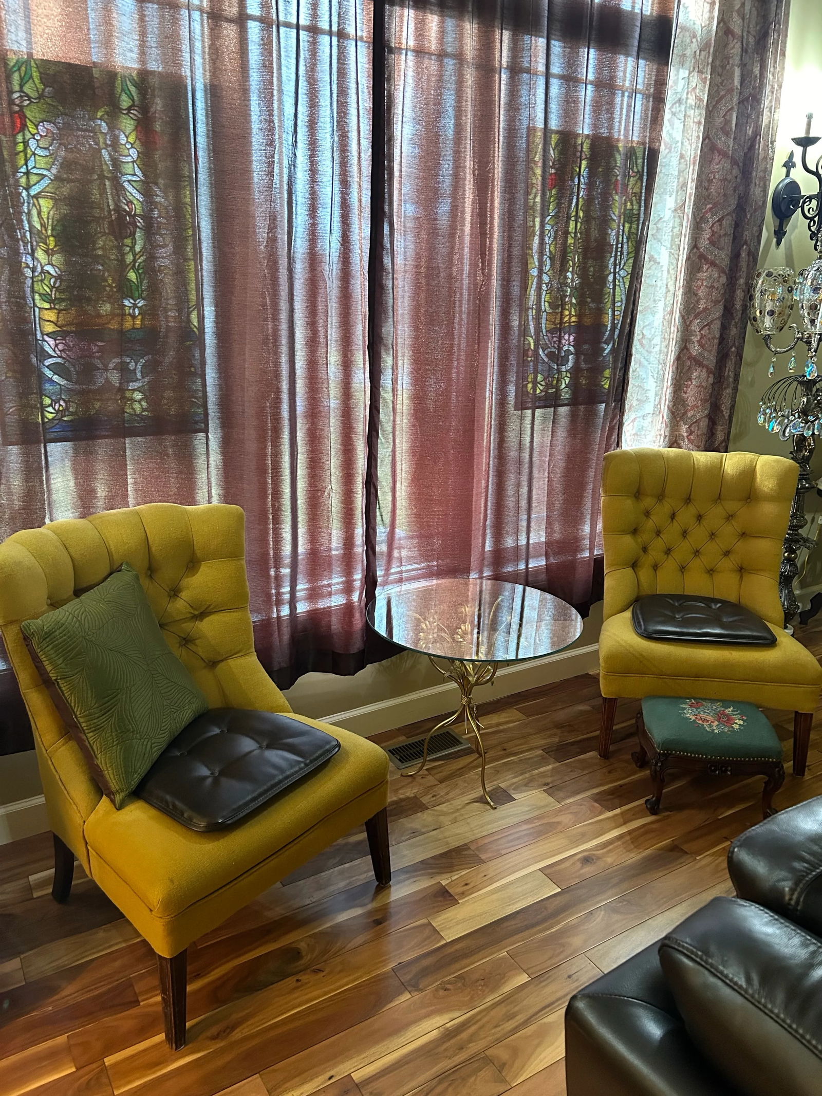 In the Style of Hans Kögl Hollywood Regency, Petite Glass and Brass Accent/Coffee Table, - 11