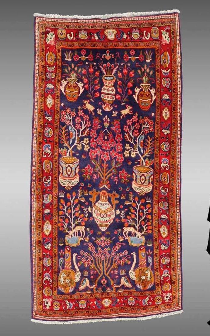 Hand-Knotted Wool Village Rug - 5' × 9' - 3