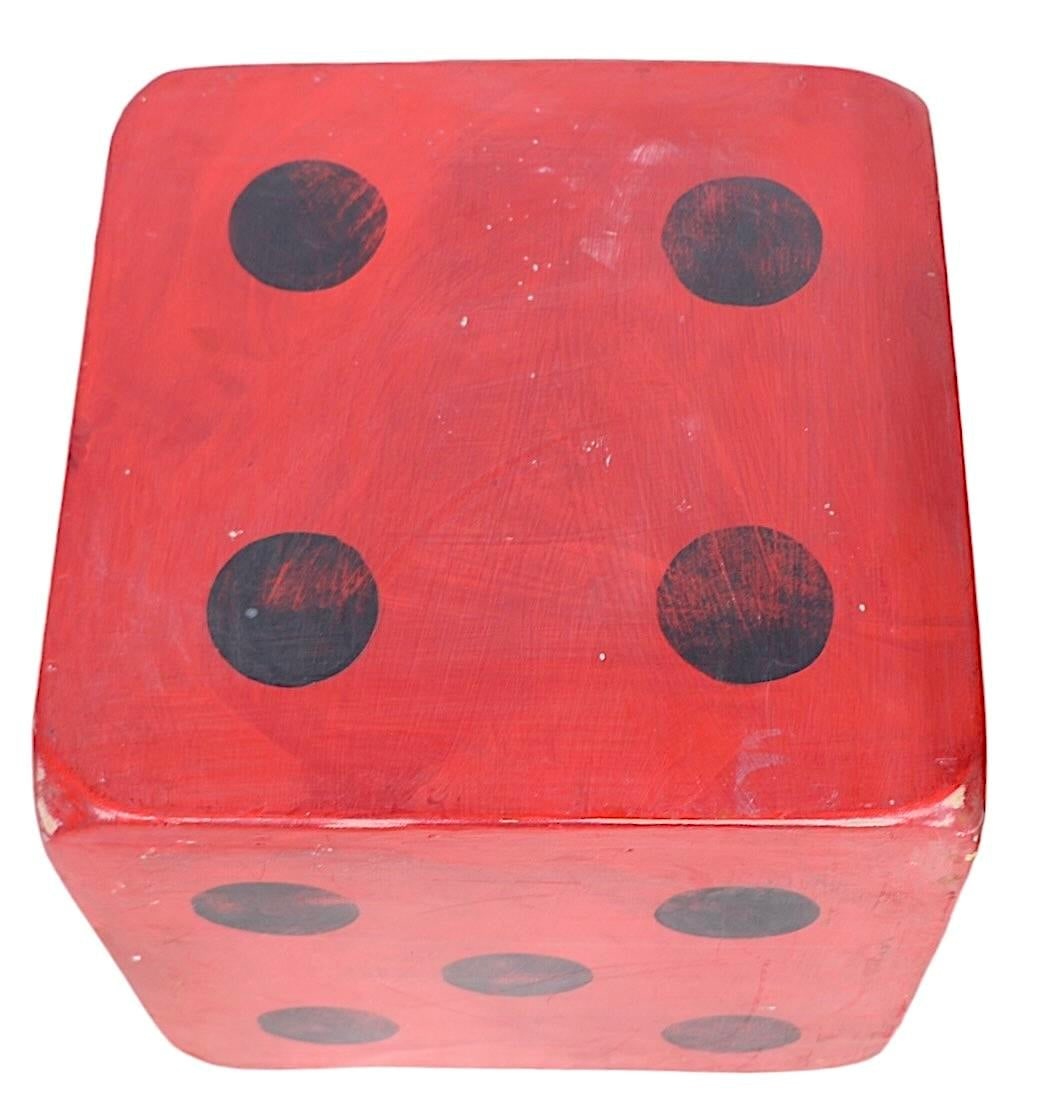 Folk Art Carnaval Dice Side Tables or Decorative Sculptural Items C 1960/80's - 3