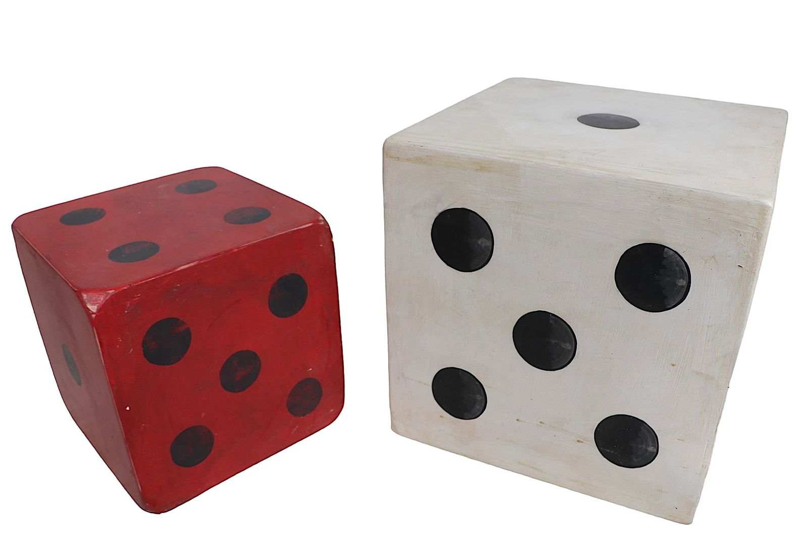 Folk Art Carnaval Dice Side Tables or Decorative Sculptural Items C 1960/80's - 5