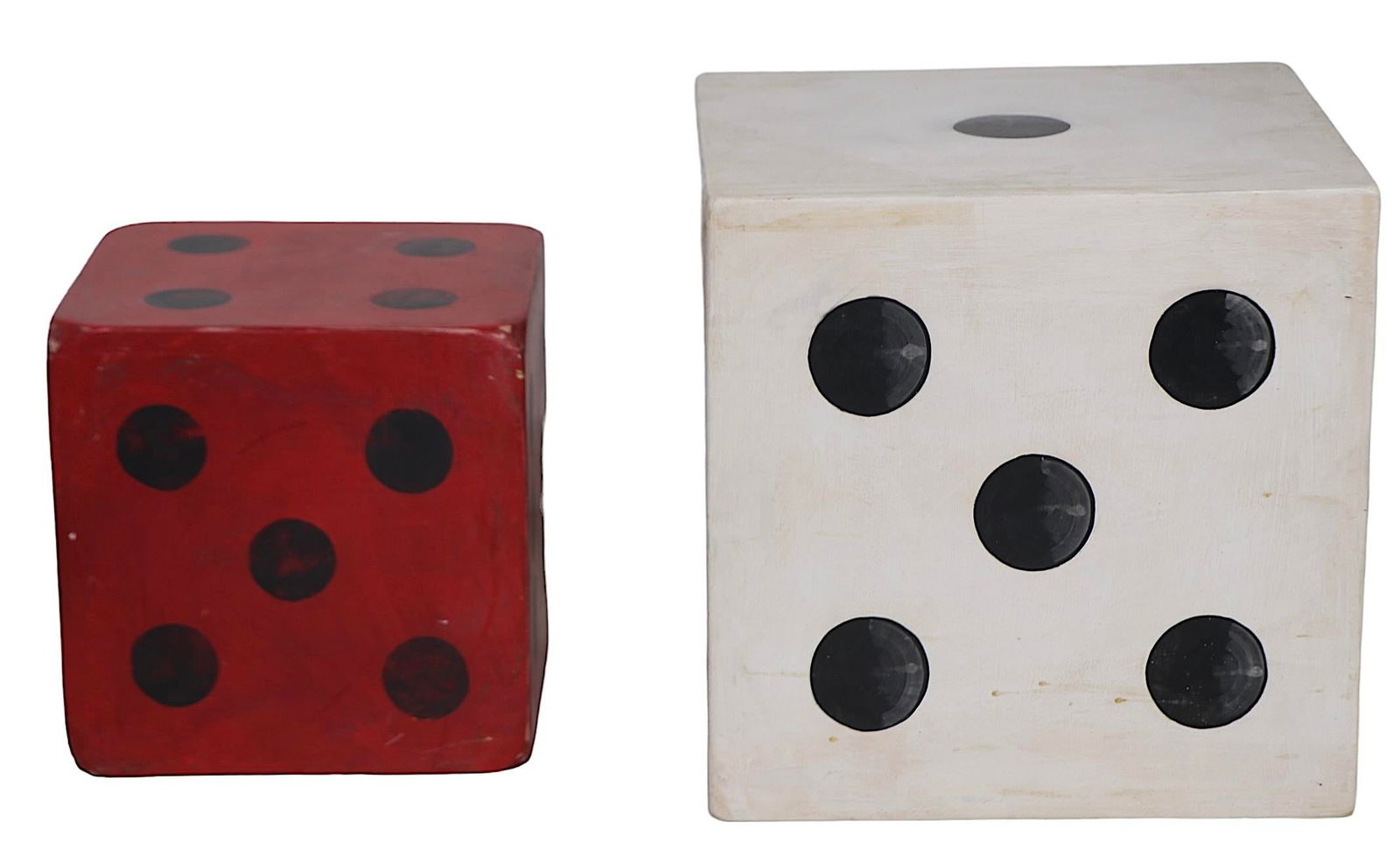 Folk Art Carnaval Dice Side Tables or Decorative Sculptural Items C 1960/80's - 6