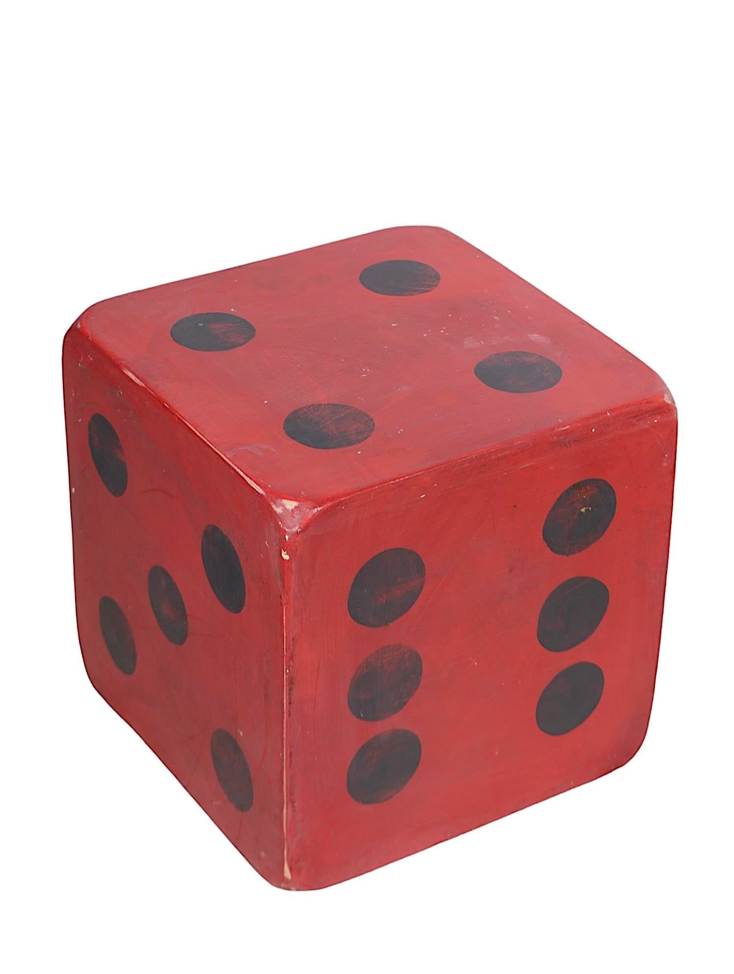 Folk Art Carnaval Dice Side Tables or Decorative Sculptural Items C 1960/80's - 9